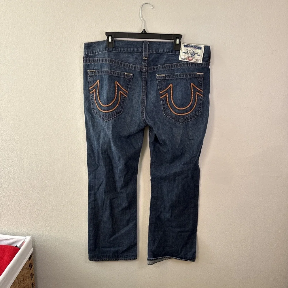 Vtg. True Religion Mens 38x30 RN 112790 5 Pockets Y2k Multicolored‎ Stitching